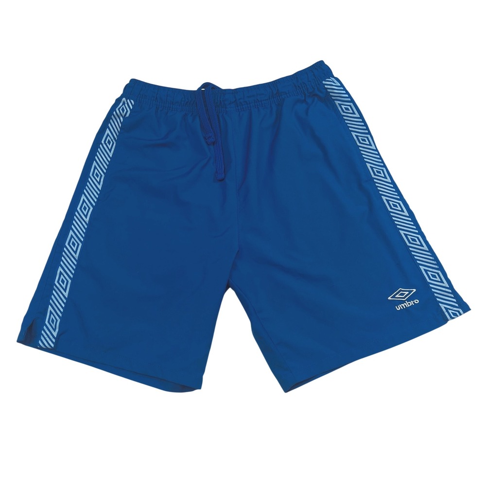 Umbro Mens Blue Soccer‎ Athletic Shorts Medium Elastic Waist Drawstring Logo